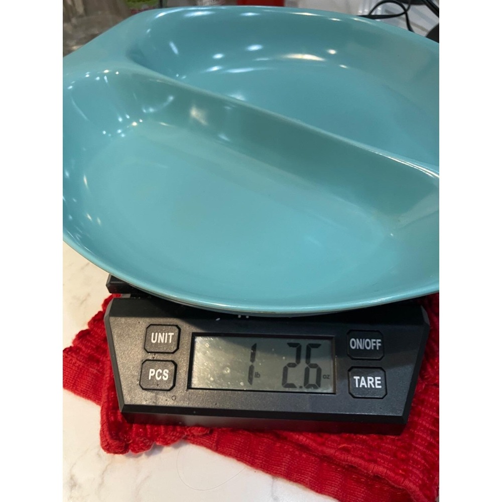 Russel Wright Melmac Aqua Blue Divided Vegetable Bowl Serving Dish MCM Vintage - Picture 9 of 9